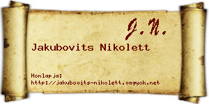Jakubovits Nikolett névjegykártya